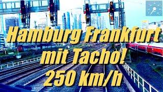 Zugfahrt Hamburg - Frankfurt mit Geschwindigkeitsanzeige - ICE4 - 250 km/h