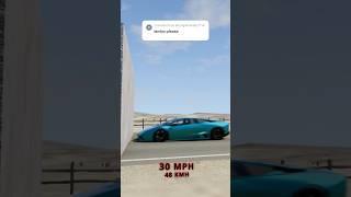 BeamNG Drive Lamborghini Reventon Speed Crash Test #shorts