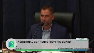 Burbank Parks and Recreation Board Meeting - August 8, 2024