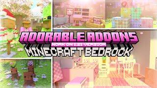 5 SUPER ADORABLE addons for you to try in your world  Minecraft PE/Bedrock 1.21+ furniture etc.