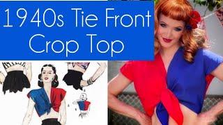 Sewing a 1940s Tie Front Crop Top from a vintage pattern / Colourblocking