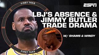 Stephen A. QUESTIONS LeBron James' Lakers absence + Jimmy Butler TRADE TALKS explained | First Take