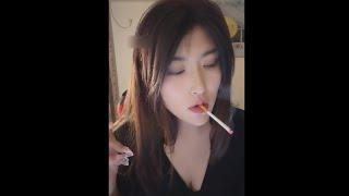 China girl RONG smoking, chatting 245