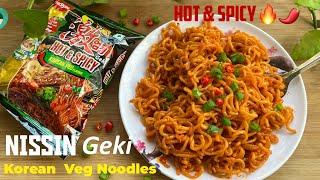 Nissin Geki Hot & Spicy Korean Veg Noodles | Instant Korean Noodles | Nissin Korean Noodles |