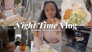 REALISTIC MOM NIGHT ROUTINE | Overwhelmed but Thriving | Cooking + selfcare + Laundry + Editing