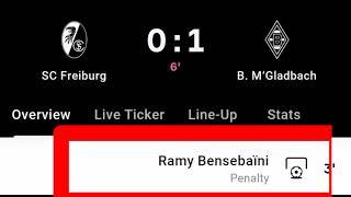 Ramy Bensebaini Penalty Goal Vs SC Freiburg | SC Freiburg Vs Borussia Monchengladbach | 0-1 |