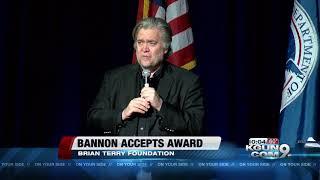 Steve Bannon accepts award on behalf of Breitbart News