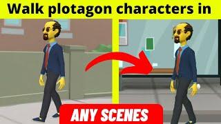 How to walk plotagon character in any background scene 