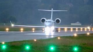 Gulfstream G500 9H-NATE: Rainy Day Takeoff in Bern, Switzerland