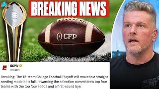 BREAKING: College Football Making Major Change On Playoff Seeding Format | Pat McAfee Show