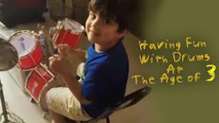 Having Fun With Drums At The Age of 3 | Hamza Sattar