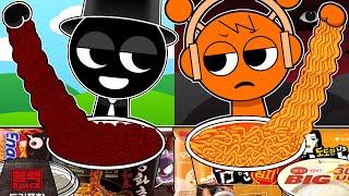 Incredibox Sprunki - Black VS Oren Convenience Store BLACK ORANGE MUKBANG | Incredibox Animation