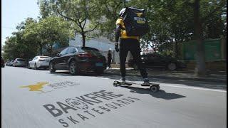 Food delivery competition with backfire zealot electric skateboard Part 1