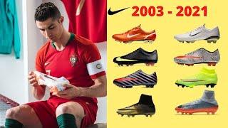 THE EVOLUTION OF CRISTIANO RONALDO'S NIKE BOOTS FROM 2003 TO THE PRESENT DAY