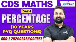 CDS 2 2024 Maths | CDS Percentage PYQ | CDS 2 2024 Maths Preparation | CDS Maths with Randhir SIr