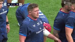 Leinster win a scrum penalty after getting instructions by South African waterboy