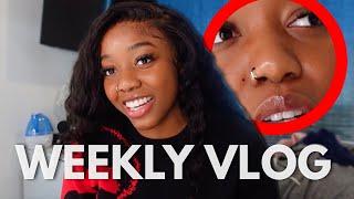 I got a nose piercing!?!?!? + GIRLS NIGHT IN + video shoot with friends  | COURTREEZY