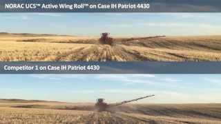 NORAC UC5 Active Wing Roll vs Competitor 1 on Case IH Patriot 4430 (Backview)