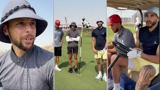 Steph Curry, Tatum and Booker at the Golf Course not worried about the competition in Olympics