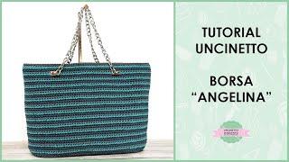 Tutorial borsa shopper uncinetto "Angelina" | cambio colore invisibile | Uncinetto d'Argento