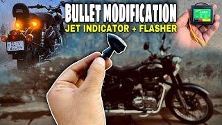 Royal Enfield Bullet 350 Modification || Jet Metal Bullet Indicator With Flasher In Bullet 350