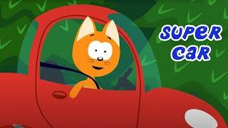 SUPER CAR   Meow Meow Kitty  Kids Songs