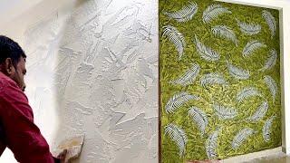 New leaf Wall Texture design | wall painting Texture designs