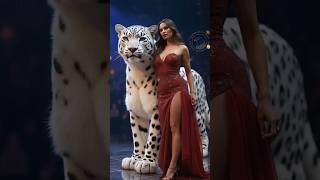 A Snow Leopard and woman Fusion Performance #agt #youtubeshorts #ytshorts #americangottalent