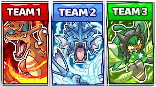 Choose EVERY Pokemon Starter, Make 3 Teams, then Battle!