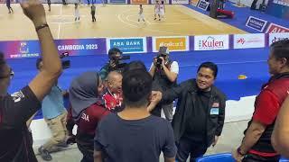 Shin Tae Yong Nonton Timnas Basket Indonesia Bantai Thailand - Sea Games