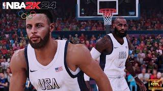 Steph and LeBron Lift Team USA vs. Brazil! | NBA 2K24 Olympics Mode | Brazil vs. USA