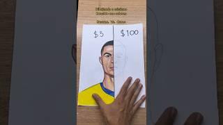 Dibujando a cristiano Ronaldo con colores baratos Vs caros  #cristianoronaldo #arte #dibujo #art