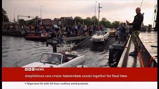 Amphibious cars glided through Amsterdam's canals for the last time (Netherlands) 3/Aug/2024