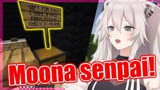 【ENG Sub】Botan REACTS to Moona's PRESENT for her! - Minecraft 【Hololive】