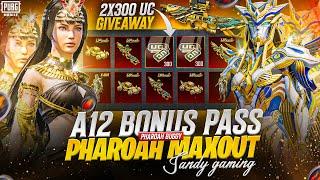 NEW A12 BONUS PASS OPENING | MAXED PHARAOH BUGGY SKIN | PHAROAH MAXOUT | PUBGMOBILE & BGMI