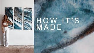 HOW TO MAKE MARBLED ART (ODDLY SATISFYING) - abstract with epoxy resin & alcohol ink (Kim Rose)