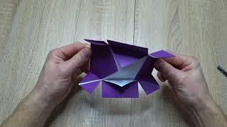 Как сделать коробку из бумаги  Оригами коробочка  Бумажные поделки для детей своими руками без клея