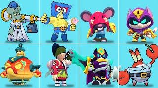 NEW BRAWLERS & All Skins Animations! Brawl Stars X SpongeBob UPDATE