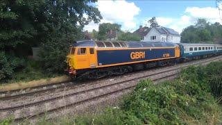 1Z52 Class 52 D1015 and GB Railfreight Class 57 57306 passing Wylds Lane Junction Worcester 21/7/24