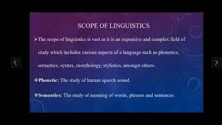 what is Scope of linguistics, language and linguistics. Prepared presentation.