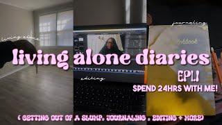 living alone diaries 001 ⎸ getting out of a slump, doing hw, journaling, organizing & more!