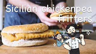 Sicilian chickpea fritters panelle | 西西里岛炸鹰嘴豆泥饼 | Sicilian street food | vegan recipes