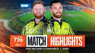 2024 Abu Dhabi T10 I Match 1 Highlights: Team Abu Dhabi vs Ajman Bolts | Season 8