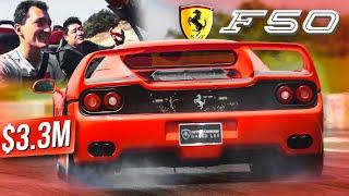 driving $3M Ferrari F50 w/ car collector David Lee! Lowest mileage F50 V12 1995. Test-drive & review
