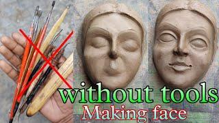 Saraswati face making without tools | Saraswati idol making at home | saraswati murti making 2022