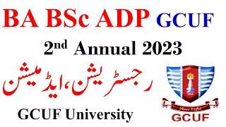 BA BSc ADP 2nd Annual 2022 Registration Admission GCUF | ADP Annual 2023 Admission GCUF