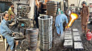 Interesting Mass Production Process of  Wheel Rim Plate | How to Make Vehicle Wheel Rim Plate