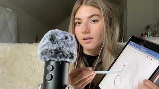 ASMR- Overexplaining Drawing auf dem Ipad (Writing,Mouth Sounds, Personal Attention) German/Deutsch