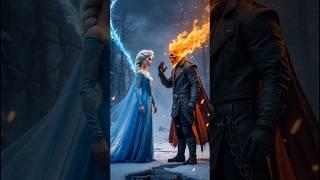 Elsa + Ghost rider#fusion #elsa #aivideo #ai