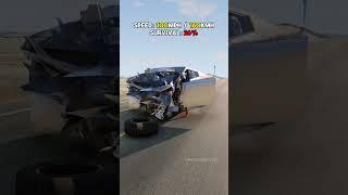 Tesla Cybertruck at different speeds crash test  #beamng #beamngdrive #beamngcrashes